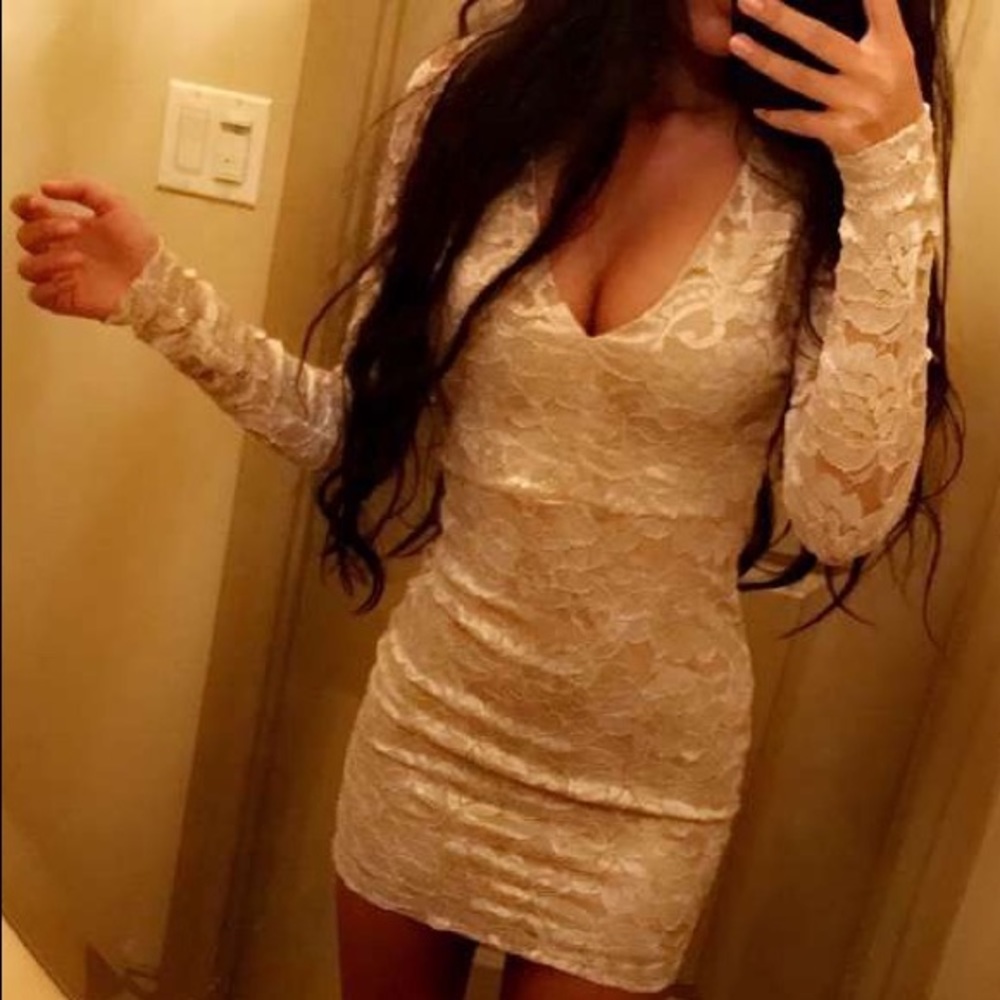 Gold Lace Mini Dress